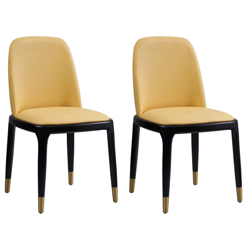 Upholstered Industrial Home Side Chair Matte Finish Parsons Dining Chair (Set of 2) Light Yellow Clearhalo ' kitchen&dining_furn' 'Dining Chairs' 'Dining Tables & Seating' 'dining_chair' 'furn' 'furn_dining_chair' 'Furniture' 'furniture_dining_chair' 'Kitchen & Dining Furniture' 'kitchen' 3944661