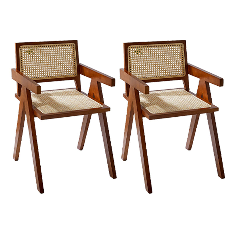 Modern Style Wooden Dining Chair Open Back Dining Side Chair for Kitchen Walnut 2 Piece Set Clearhalo ' kitchen&dining_furn' 'Dining Chairs' 'Dining Tables & Seating' 'dining_chair' 'furn' 'furn_dining_chair' 'Furniture' 'furniture_dining_chair' 'Kitchen & Dining Furniture' 'kitchen' 3944670