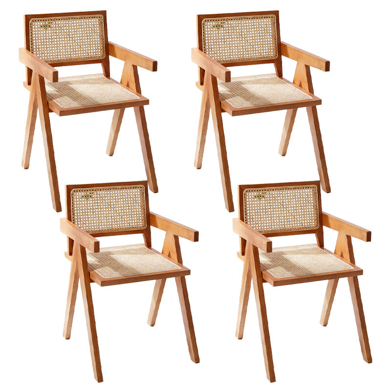 Modern Style Wooden Dining Chair Open Back Dining Side Chair for Kitchen Brown 4 Piece Set Clearhalo ' kitchen&dining_furn' 'Dining Chairs' 'Dining Tables & Seating' 'dining_chair' 'furn' 'furn_dining_chair' 'Furniture' 'furniture_dining_chair' 'Kitchen & Dining Furniture' 'kitchen' 3944673