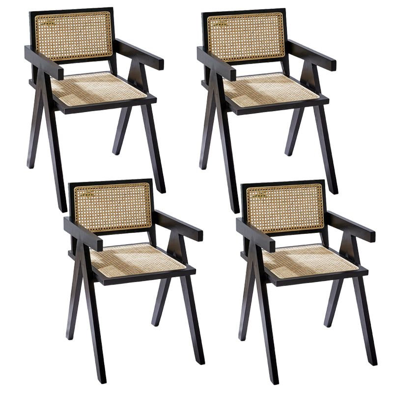 Modern Style Wooden Dining Chair Open Back Dining Side Chair for Kitchen Black 4 Piece Set Clearhalo ' kitchen&dining_furn' 'Dining Chairs' 'Dining Tables & Seating' 'dining_chair' 'furn' 'furn_dining_chair' 'Furniture' 'furniture_dining_chair' 'Kitchen & Dining Furniture' 'kitchen' 3944678