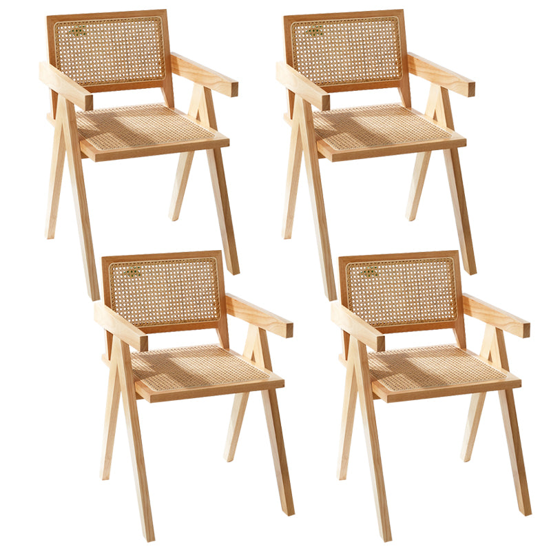 Modern Style Wooden Dining Chair Open Back Dining Side Chair for Kitchen Natural 4 Piece Set Clearhalo ' kitchen&dining_furn' 'Dining Chairs' 'Dining Tables & Seating' 'dining_chair' 'furn' 'furn_dining_chair' 'Furniture' 'furniture_dining_chair' 'Kitchen & Dining Furniture' 'kitchen' 3944683