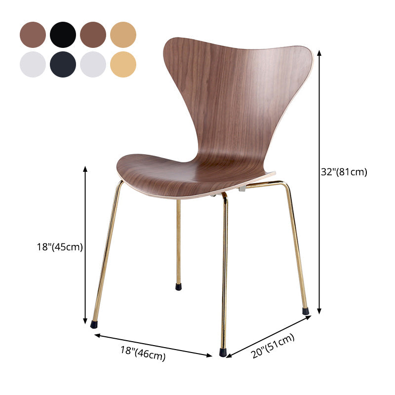 Contemporary Home Side Chair Wingback Wood Dining Room Chair with Metal Legs Clearhalo ' kitchen&dining_furn' 'Dining Chairs' 'Dining Tables & Seating' 'dining_chair' 'furn' 'furn_dining_chair' 'Furniture' 'furniture_dining_chair' 'Kitchen & Dining Furniture' 'kitchen' 3944718