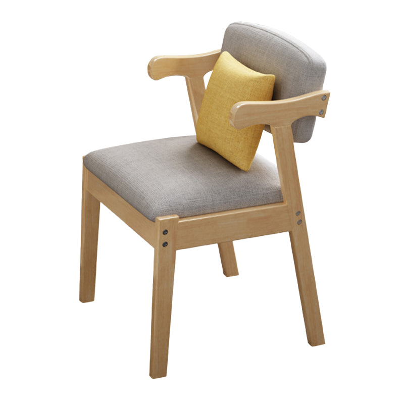 Scandinavian Home Arm Chair Open Back Upholstered Wood Single Dining Room Chair Grey Clearhalo ' kitchen&dining_furn' 'Dining Chairs' 'Dining Tables & Seating' 'dining_chair' 'furn' 'furn_dining_chair' 'Furniture' 'furniture_dining_chair' 'Kitchen & Dining Furniture' 'kitchen' 3944720