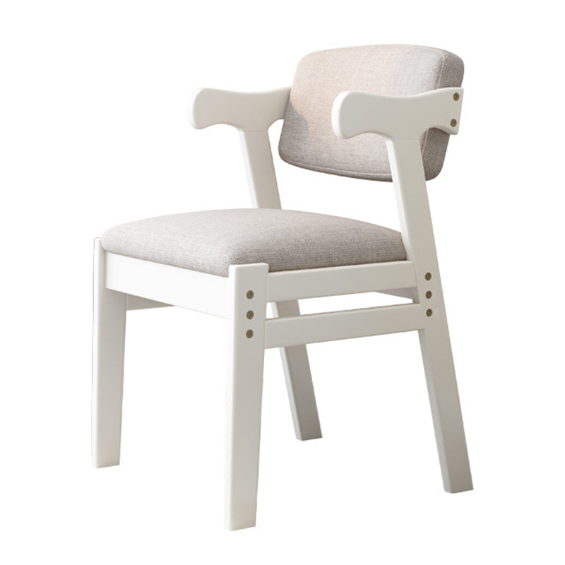 Scandinavian Home Arm Chair Open Back Upholstered Wood Single Dining Room Chair White Clearhalo ' kitchen&dining_furn' 'Dining Chairs' 'Dining Tables & Seating' 'dining_chair' 'furn' 'furn_dining_chair' 'Furniture' 'furniture_dining_chair' 'Kitchen & Dining Furniture' 'kitchen' 3944728