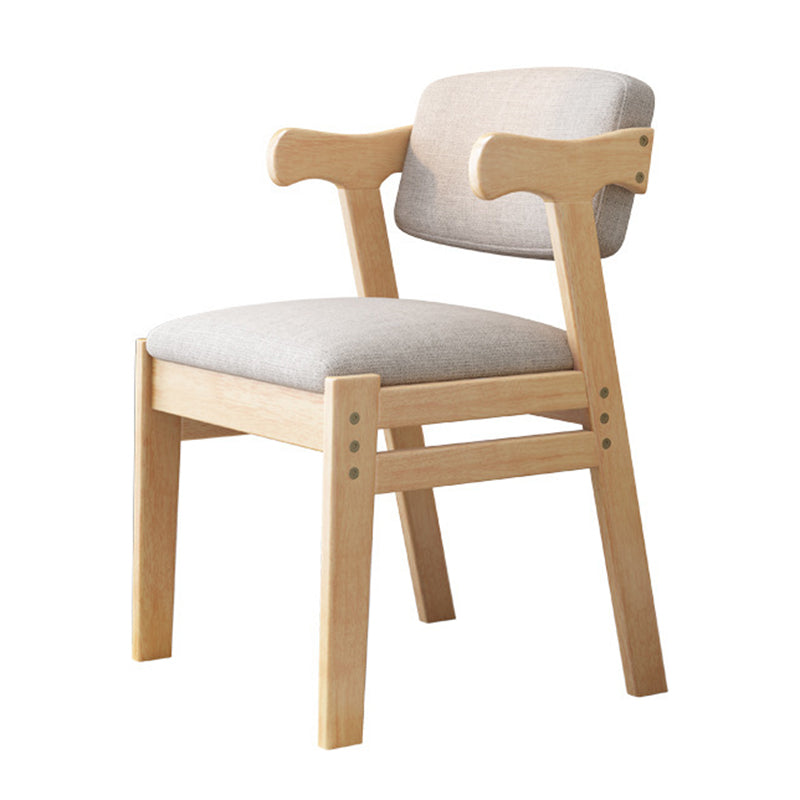 Scandinavian Home Arm Chair Open Back Upholstered Wood Single Dining Room Chair Light Wood Clearhalo ' kitchen&dining_furn' 'Dining Chairs' 'Dining Tables & Seating' 'dining_chair' 'furn' 'furn_dining_chair' 'Furniture' 'furniture_dining_chair' 'Kitchen & Dining Furniture' 'kitchen' 3944729