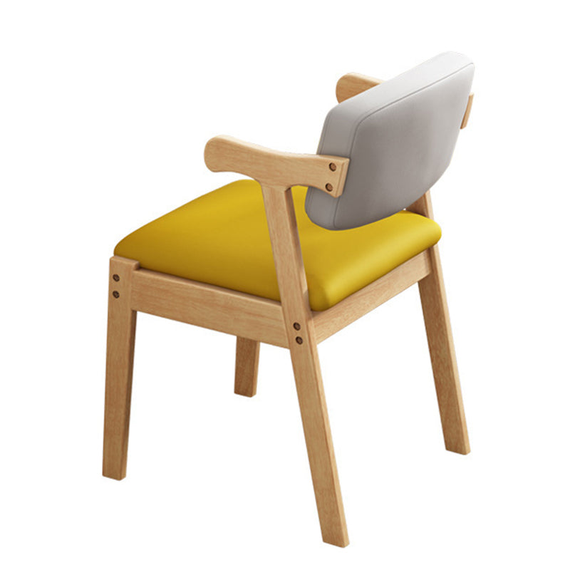 Scandinavian Home Arm Chair Open Back Upholstered Wood Single Dining Room Chair Natural Clearhalo ' kitchen&dining_furn' 'Dining Chairs' 'Dining Tables & Seating' 'dining_chair' 'furn' 'furn_dining_chair' 'Furniture' 'furniture_dining_chair' 'Kitchen & Dining Furniture' 'kitchen' 3944732