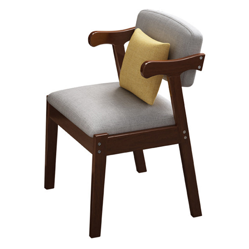 Scandinavian Home Arm Chair Open Back Upholstered Wood Single Dining Room Chair Walnut Clearhalo ' kitchen&dining_furn' 'Dining Chairs' 'Dining Tables & Seating' 'dining_chair' 'furn' 'furn_dining_chair' 'Furniture' 'furniture_dining_chair' 'Kitchen & Dining Furniture' 'kitchen' 3944735