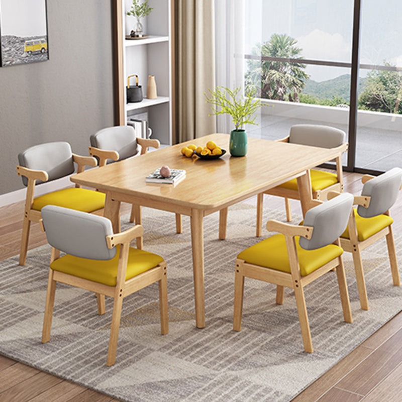 Scandinavian Home Arm Chair Open Back Upholstered Wood Single Dining Room Chair Clearhalo ' kitchen&dining_furn' 'Dining Chairs' 'Dining Tables & Seating' 'dining_chair' 'furn' 'furn_dining_chair' 'Furniture' 'furniture_dining_chair' 'Kitchen & Dining Furniture' 'kitchen' 3944742