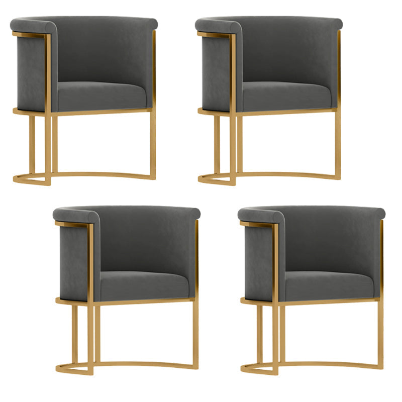 Scandinavian Style Upholstered Armless Chairs Solid Back Side Chairs for Home Grey 4 Piece Set Clearhalo ' kitchen&dining_furn' 'Dining Chairs' 'Dining Tables & Seating' 'dining_chair' 'furn' 'furn_dining_chair' 'Furniture' 'furniture_dining_chair' 'Kitchen & Dining Furniture' 'kitchen' 3944745