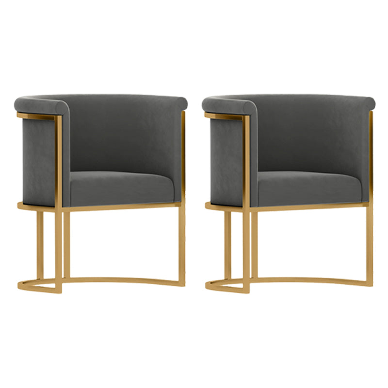 Scandinavian Style Upholstered Armless Chairs Solid Back Side Chairs for Home Grey 2 Piece Set Clearhalo ' kitchen&dining_furn' 'Dining Chairs' 'Dining Tables & Seating' 'dining_chair' 'furn' 'furn_dining_chair' 'Furniture' 'furniture_dining_chair' 'Kitchen & Dining Furniture' 'kitchen' 3944749