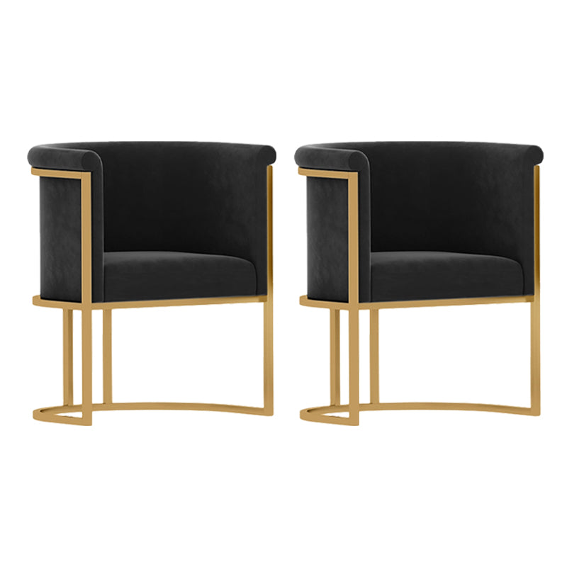 Scandinavian Style Upholstered Armless Chairs Solid Back Side Chairs for Home Black 2 Piece Set Clearhalo ' kitchen&dining_furn' 'Dining Chairs' 'Dining Tables & Seating' 'dining_chair' 'furn' 'furn_dining_chair' 'Furniture' 'furniture_dining_chair' 'Kitchen & Dining Furniture' 'kitchen' 3944754