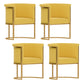 Scandinavian Style Upholstered Armless Chairs Solid Back Side Chairs for Home Yellow 4 Piece Set Clearhalo ' kitchen&dining_furn' 'Dining Chairs' 'Dining Tables & Seating' 'dining_chair' 'furn' 'furn_dining_chair' 'Furniture' 'furniture_dining_chair' 'Kitchen & Dining Furniture' 'kitchen' 3944757