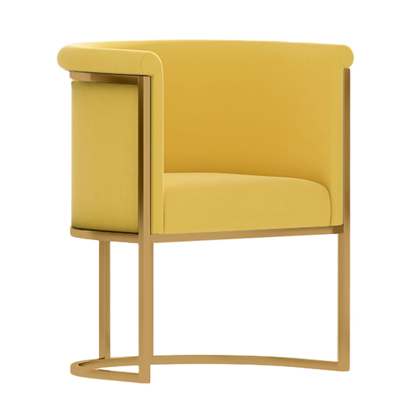 Scandinavian Style Upholstered Armless Chairs Solid Back Side Chairs for Home Yellow 1 Piece Clearhalo ' kitchen&dining_furn' 'Dining Chairs' 'Dining Tables & Seating' 'dining_chair' 'furn' 'furn_dining_chair' 'Furniture' 'furniture_dining_chair' 'Kitchen & Dining Furniture' 'kitchen' 3944759