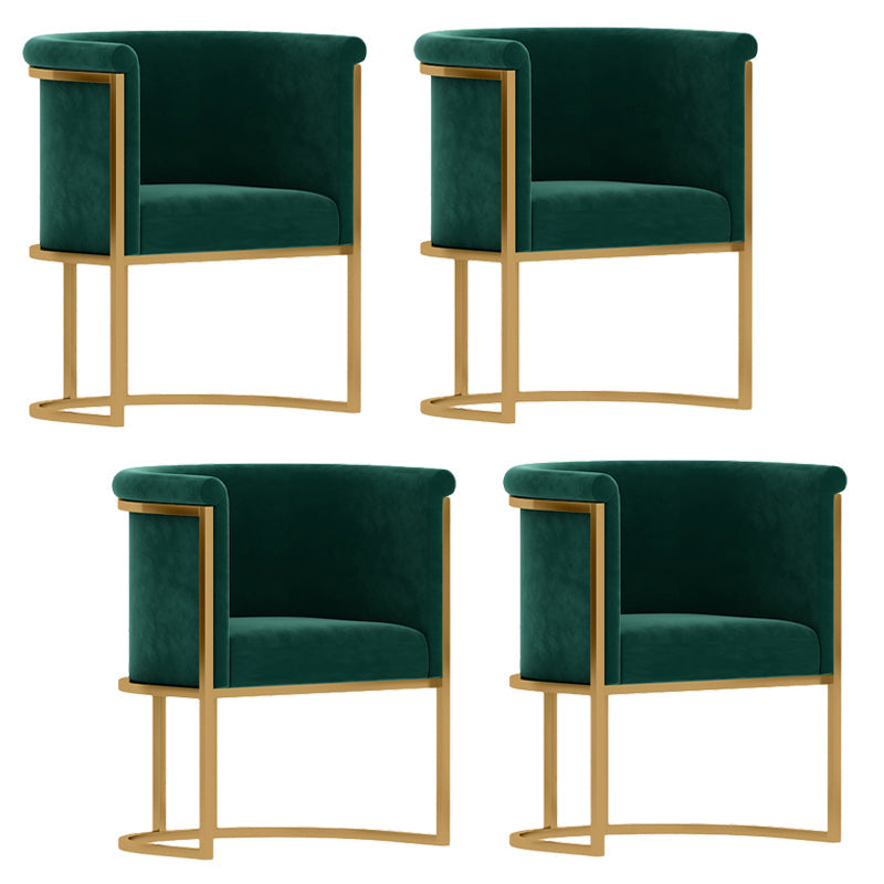 Scandinavian Style Upholstered Armless Chairs Solid Back Side Chairs for Home Green 4 Piece Set Clearhalo ' kitchen&dining_furn' 'Dining Chairs' 'Dining Tables & Seating' 'dining_chair' 'furn' 'furn_dining_chair' 'Furniture' 'furniture_dining_chair' 'Kitchen & Dining Furniture' 'kitchen' 3944761