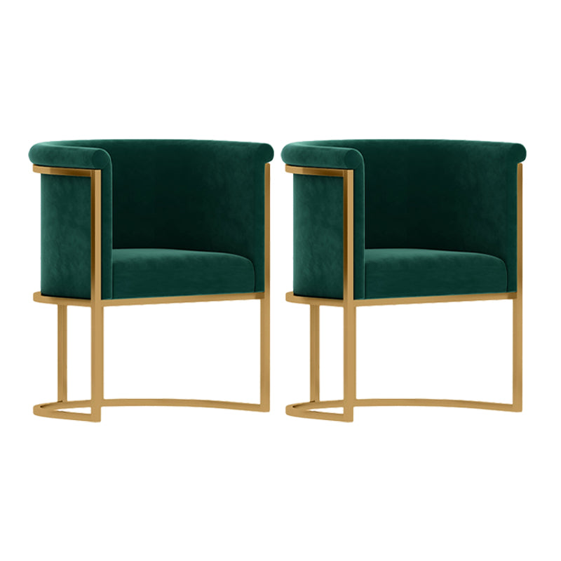Scandinavian Style Upholstered Armless Chairs Solid Back Side Chairs for Home Green 2 Piece Set Clearhalo ' kitchen&dining_furn' 'Dining Chairs' 'Dining Tables & Seating' 'dining_chair' 'furn' 'furn_dining_chair' 'Furniture' 'furniture_dining_chair' 'Kitchen & Dining Furniture' 'kitchen' 3944763
