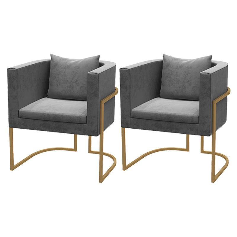 Scandinavian Style Upholstered Armless Dining Chairs Solid Back Side Chairs for Home Use Grey 2 Piece Set Clearhalo ' kitchen&dining_furn' 'Dining Chairs' 'Dining Tables & Seating' 'dining_chair' 'furn' 'furn_dining_chair' 'Furniture' 'furniture_dining_chair' 'Kitchen & Dining Furniture' 'kitchen' 3944769