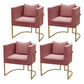 Scandinavian Style Upholstered Armless Dining Chairs Solid Back Side Chairs for Home Use Pink 4 Piece Set Clearhalo ' kitchen&dining_furn' 'Dining Chairs' 'Dining Tables & Seating' 'dining_chair' 'furn' 'furn_dining_chair' 'Furniture' 'furniture_dining_chair' 'Kitchen & Dining Furniture' 'kitchen' 3944771