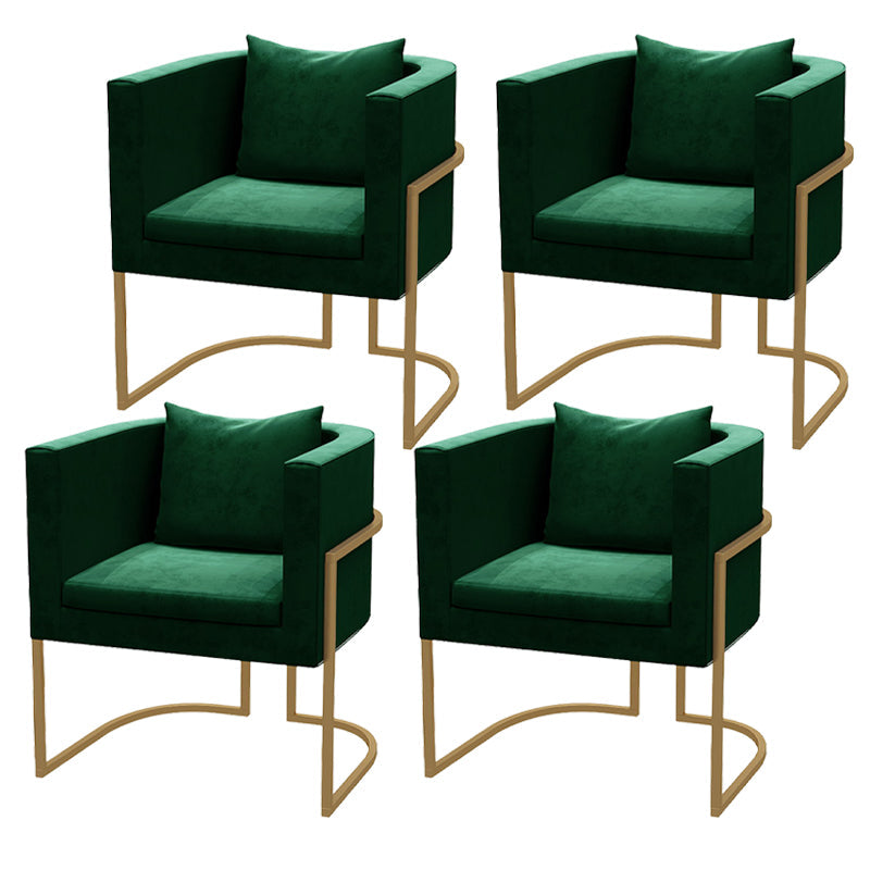 Scandinavian Style Upholstered Armless Dining Chairs Solid Back Side Chairs for Home Use Green 4 Piece Set Clearhalo ' kitchen&dining_furn' 'Dining Chairs' 'Dining Tables & Seating' 'dining_chair' 'furn' 'furn_dining_chair' 'Furniture' 'furniture_dining_chair' 'Kitchen & Dining Furniture' 'kitchen' 3944781
