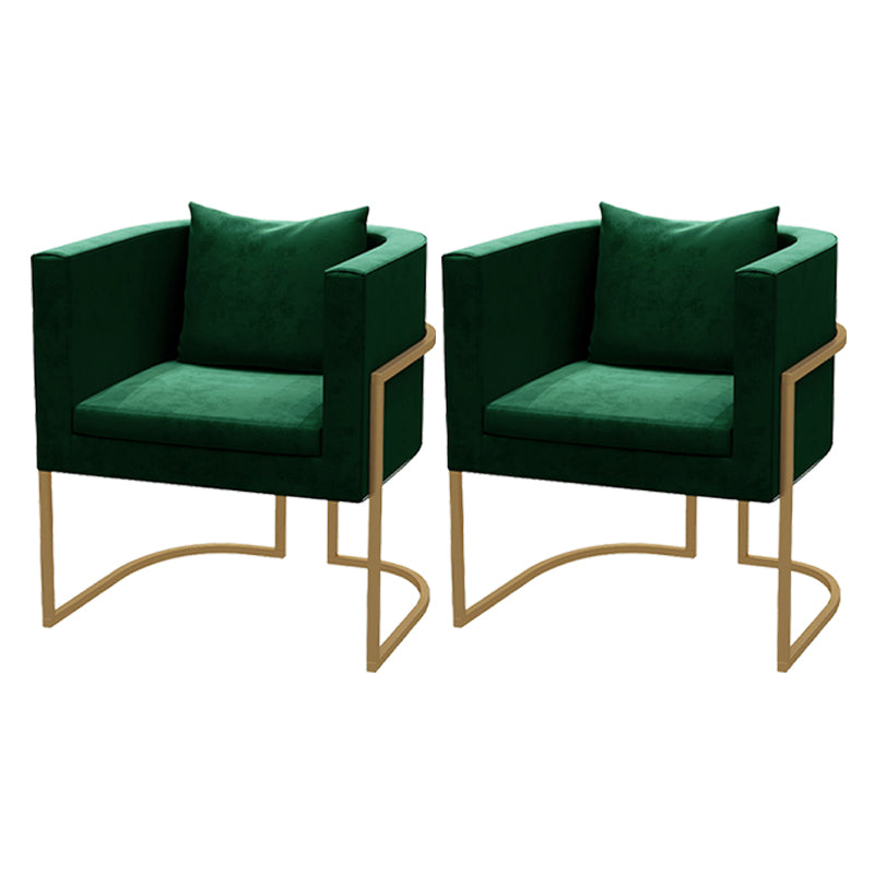 Scandinavian Style Upholstered Armless Dining Chairs Solid Back Side Chairs for Home Use Green 2 Piece Set Clearhalo ' kitchen&dining_furn' 'Dining Chairs' 'Dining Tables & Seating' 'dining_chair' 'furn' 'furn_dining_chair' 'Furniture' 'furniture_dining_chair' 'Kitchen & Dining Furniture' 'kitchen' 3944783