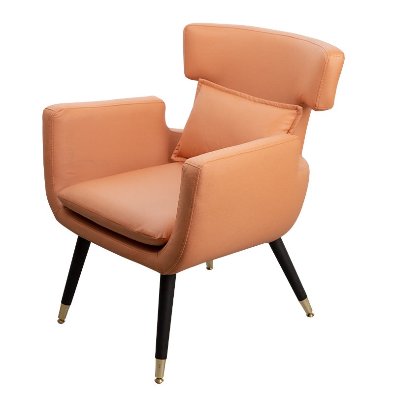 Minimalist Style Linen Fabric Dining Chair Solid Back Upholstered Single Chair for Home Yellow Clearhalo ' kitchen&dining_furn' 'Dining Chairs' 'Dining Tables & Seating' 'dining_chair' 'furn' 'furn_dining_chair' 'Furniture' 'furniture_dining_chair' 'Kitchen & Dining Furniture' 'kitchen' 3944787