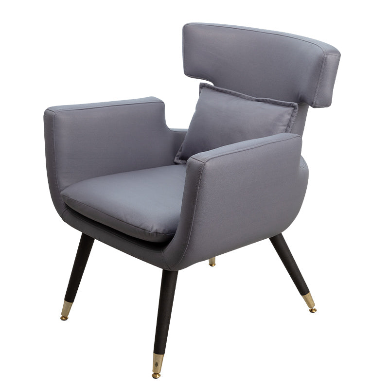 Minimalist Style Linen Fabric Dining Chair Solid Back Upholstered Single Chair for Home Grey Clearhalo ' kitchen&dining_furn' 'Dining Chairs' 'Dining Tables & Seating' 'dining_chair' 'furn' 'furn_dining_chair' 'Furniture' 'furniture_dining_chair' 'Kitchen & Dining Furniture' 'kitchen' 3944791