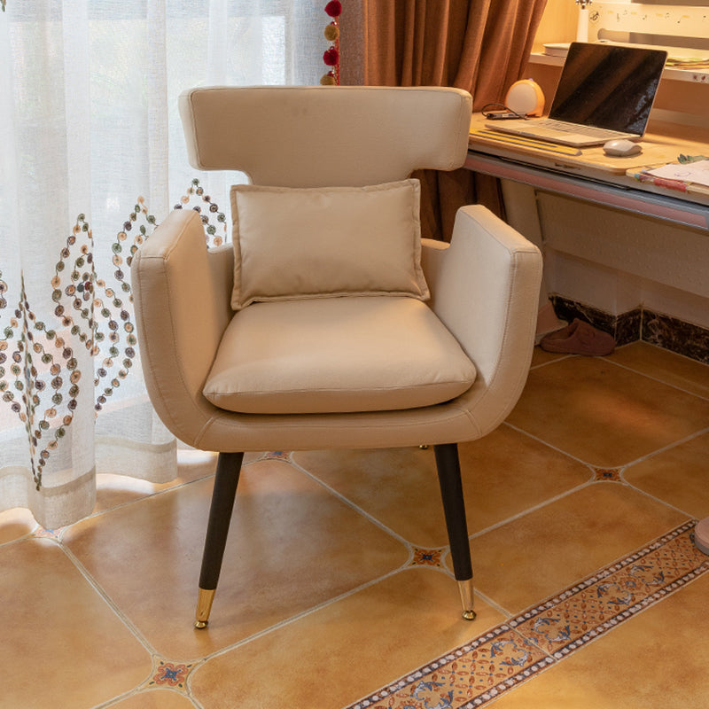 Minimalist Style Linen Fabric Dining Chair Solid Back Upholstered Single Chair for Home Clearhalo ' kitchen&dining_furn' 'Dining Chairs' 'Dining Tables & Seating' 'dining_chair' 'furn' 'furn_dining_chair' 'Furniture' 'furniture_dining_chair' 'Kitchen & Dining Furniture' 'kitchen' 3944792