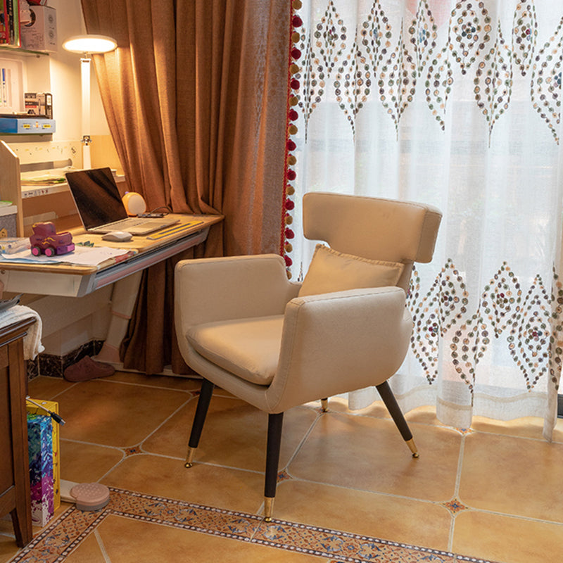 Minimalist Style Linen Fabric Dining Chair Solid Back Upholstered Single Chair for Home Clearhalo ' kitchen&dining_furn' 'Dining Chairs' 'Dining Tables & Seating' 'dining_chair' 'furn' 'furn_dining_chair' 'Furniture' 'furniture_dining_chair' 'Kitchen & Dining Furniture' 'kitchen' 3944799