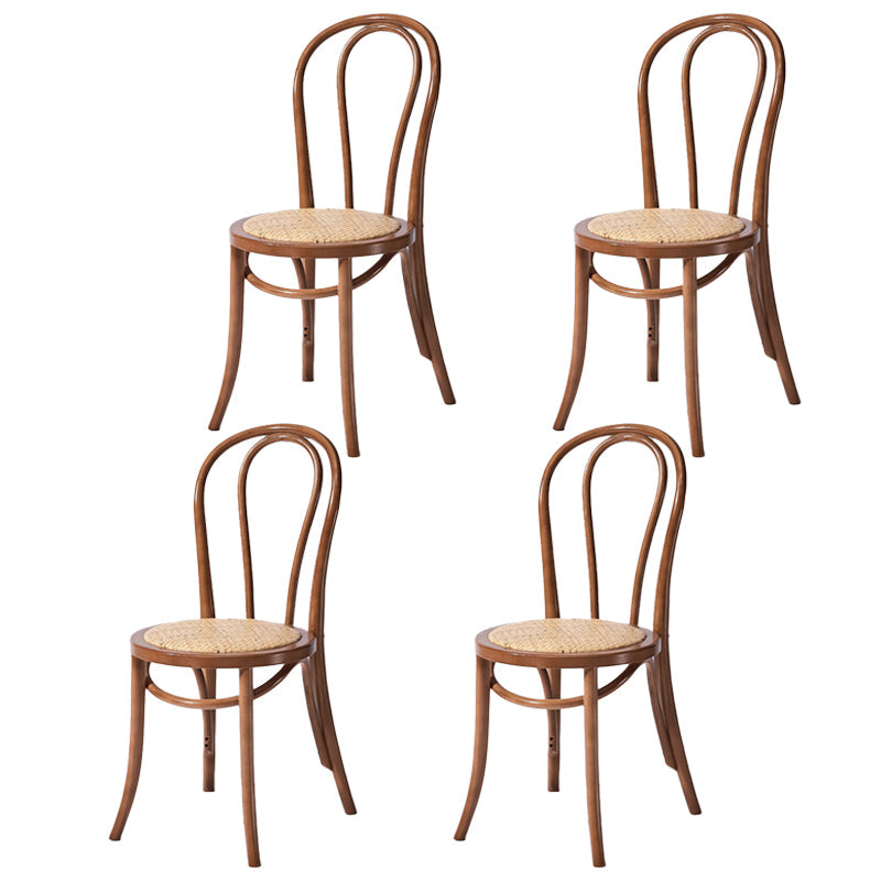 Beech Wood Contemporary Style Chair Kitchen Dining Windsor Back Side Chairs Brown Wicker & Rattan 4 Piece Set Clearhalo ' kitchen&dining_furn' 'Dining Chairs' 'Dining Tables & Seating' 'dining_chair' 'furn' 'furn_dining_chair' 'Furniture' 'furniture_dining_chair' 'Kitchen & Dining Furniture' 'kitchen' 3944809