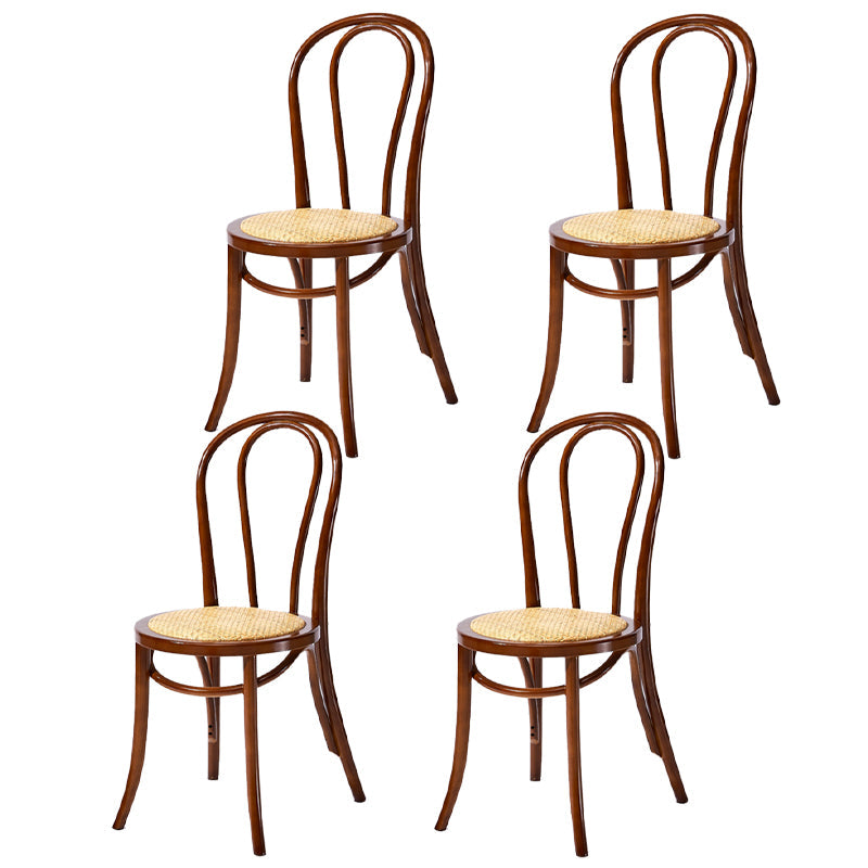 Beech Wood Contemporary Style Chair Kitchen Dining Windsor Back Side Chairs Walnut Wicker & Rattan 4 Piece Set Clearhalo ' kitchen&dining_furn' 'Dining Chairs' 'Dining Tables & Seating' 'dining_chair' 'furn' 'furn_dining_chair' 'Furniture' 'furniture_dining_chair' 'Kitchen & Dining Furniture' 'kitchen' 3944814