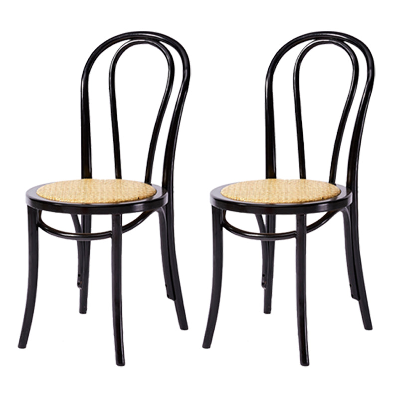 Beech Wood Contemporary Style Chair Kitchen Dining Windsor Back Side Chairs Black Wicker & Rattan 2 Piece Set Clearhalo ' kitchen&dining_furn' 'Dining Chairs' 'Dining Tables & Seating' 'dining_chair' 'furn' 'furn_dining_chair' 'Furniture' 'furniture_dining_chair' 'Kitchen & Dining Furniture' 'kitchen' 3944849