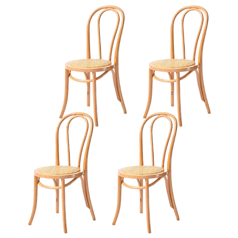 Beech Wood Contemporary Style Chair Kitchen Dining Windsor Back Side Chairs Wood Wicker & Rattan 4 Piece Set Clearhalo ' kitchen&dining_furn' 'Dining Chairs' 'Dining Tables & Seating' 'dining_chair' 'furn' 'furn_dining_chair' 'Furniture' 'furniture_dining_chair' 'Kitchen & Dining Furniture' 'kitchen' 3944850