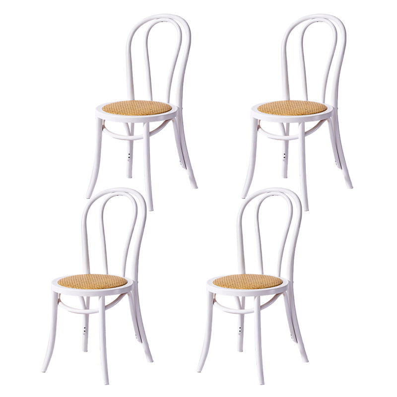 Beech Wood Contemporary Style Chair Kitchen Dining Windsor Back Side Chairs White Wicker & Rattan 4 Piece Set Clearhalo ' kitchen&dining_furn' 'Dining Chairs' 'Dining Tables & Seating' 'dining_chair' 'furn' 'furn_dining_chair' 'Furniture' 'furniture_dining_chair' 'Kitchen & Dining Furniture' 'kitchen' 3944856