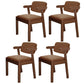 Scandinavian Beech Open Back Arm Chair Matte Finish Upholstered Dining Chair Coffee 4 Piece Set Clearhalo ' kitchen&dining_furn' 'Dining Chairs' 'Dining Tables & Seating' 'dining_chair' 'furn' 'furn_dining_chair' 'Furniture' 'furniture_dining_chair' 'Kitchen & Dining Furniture' 'kitchen' 3944869
