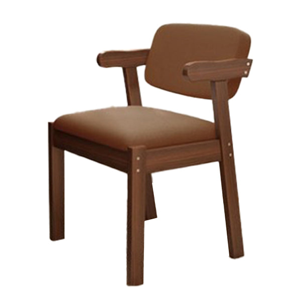 Scandinavian Beech Open Back Arm Chair Matte Finish Upholstered Dining Chair Coffee 1 Piece Clearhalo ' kitchen&dining_furn' 'Dining Chairs' 'Dining Tables & Seating' 'dining_chair' 'furn' 'furn_dining_chair' 'Furniture' 'furniture_dining_chair' 'Kitchen & Dining Furniture' 'kitchen' 3944871