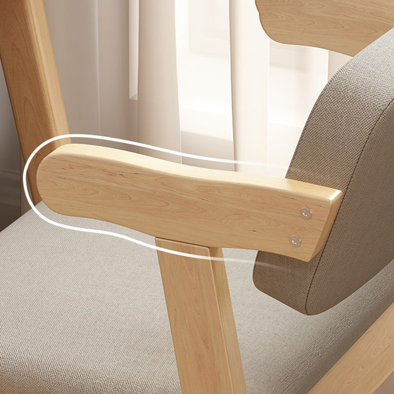 Scandinavian Beech Open Back Arm Chair Matte Finish Upholstered Dining Chair Clearhalo ' kitchen&dining_furn' 'Dining Chairs' 'Dining Tables & Seating' 'dining_chair' 'furn' 'furn_dining_chair' 'Furniture' 'furniture_dining_chair' 'Kitchen & Dining Furniture' 'kitchen' 3944874