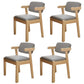Scandinavian Beech Open Back Arm Chair Matte Finish Upholstered Dining Chair Smoke Gray 4 Piece Set Clearhalo ' kitchen&dining_furn' 'Dining Chairs' 'Dining Tables & Seating' 'dining_chair' 'furn' 'furn_dining_chair' 'Furniture' 'furniture_dining_chair' 'Kitchen & Dining Furniture' 'kitchen' 3944875