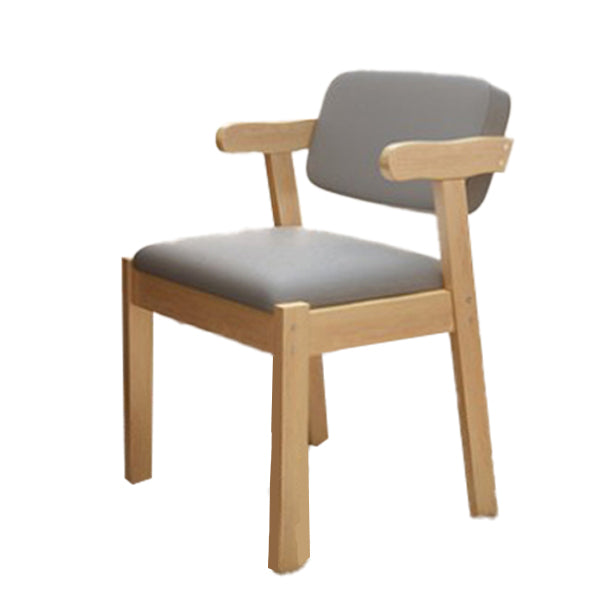 Scandinavian Beech Open Back Arm Chair Matte Finish Upholstered Dining Chair Smoke Gray 1 Piece Clearhalo ' kitchen&dining_furn' 'Dining Chairs' 'Dining Tables & Seating' 'dining_chair' 'furn' 'furn_dining_chair' 'Furniture' 'furniture_dining_chair' 'Kitchen & Dining Furniture' 'kitchen' 3944878