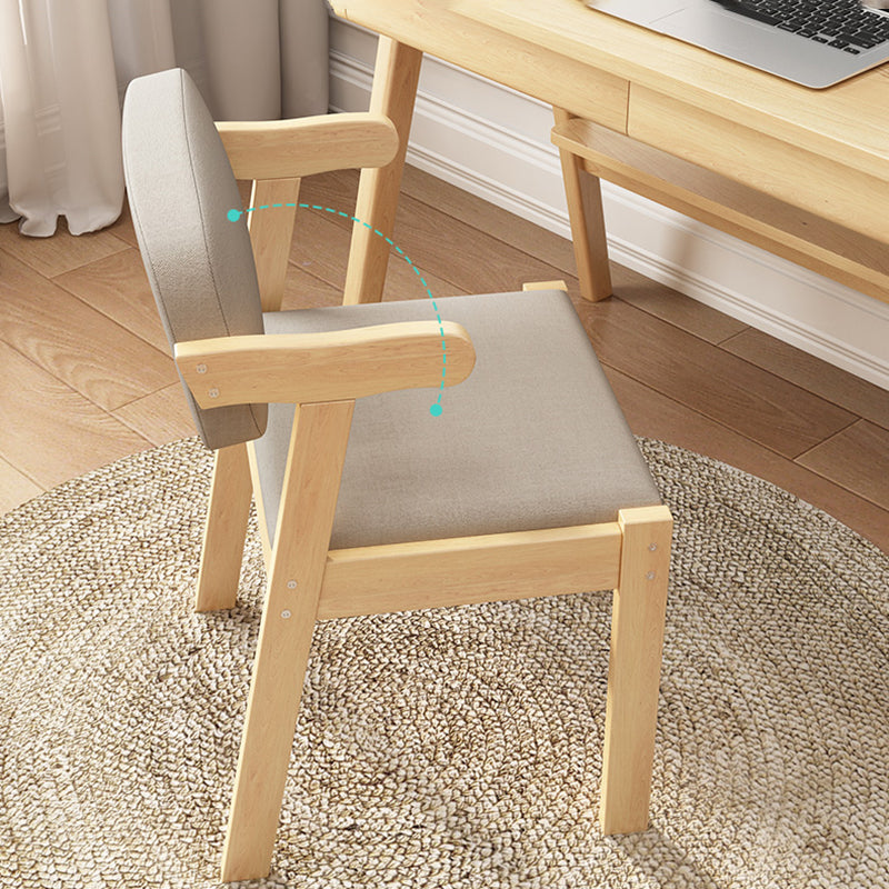 Scandinavian Beech Open Back Arm Chair Matte Finish Upholstered Dining Chair Clearhalo ' kitchen&dining_furn' 'Dining Chairs' 'Dining Tables & Seating' 'dining_chair' 'furn' 'furn_dining_chair' 'Furniture' 'furniture_dining_chair' 'Kitchen & Dining Furniture' 'kitchen' 3944880