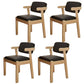 Scandinavian Beech Open Back Arm Chair Matte Finish Upholstered Dining Chair Matte Black 4 Piece Set Clearhalo ' kitchen&dining_furn' 'Dining Chairs' 'Dining Tables & Seating' 'dining_chair' 'furn' 'furn_dining_chair' 'Furniture' 'furniture_dining_chair' 'Kitchen & Dining Furniture' 'kitchen' 3944882