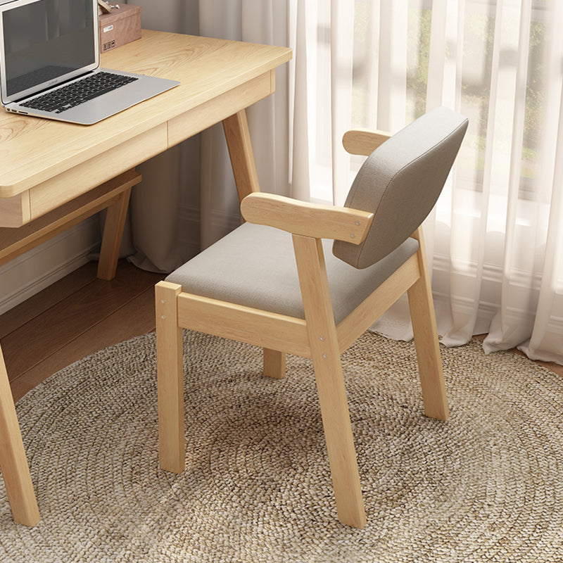 Scandinavian Beech Open Back Arm Chair Matte Finish Upholstered Dining Chair Clearhalo ' kitchen&dining_furn' 'Dining Chairs' 'Dining Tables & Seating' 'dining_chair' 'furn' 'furn_dining_chair' 'Furniture' 'furniture_dining_chair' 'Kitchen & Dining Furniture' 'kitchen' 3944883