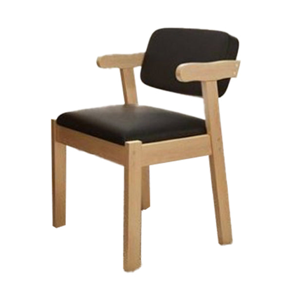 Scandinavian Beech Open Back Arm Chair Matte Finish Upholstered Dining Chair Matte Black 1 Piece Clearhalo ' kitchen&dining_furn' 'Dining Chairs' 'Dining Tables & Seating' 'dining_chair' 'furn' 'furn_dining_chair' 'Furniture' 'furniture_dining_chair' 'Kitchen & Dining Furniture' 'kitchen' 3944884