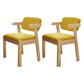 Scandinavian Beech Open Back Arm Chair Matte Finish Upholstered Dining Chair Yellow 2 Piece Set Clearhalo ' kitchen&dining_furn' 'Dining Chairs' 'Dining Tables & Seating' 'dining_chair' 'furn' 'furn_dining_chair' 'Furniture' 'furniture_dining_chair' 'Kitchen & Dining Furniture' 'kitchen' 3944888