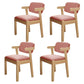 Scandinavian Beech Open Back Arm Chair Matte Finish Upholstered Dining Chair Pink 4 Piece Set Clearhalo ' kitchen&dining_furn' 'Dining Chairs' 'Dining Tables & Seating' 'dining_chair' 'furn' 'furn_dining_chair' 'Furniture' 'furniture_dining_chair' 'Kitchen & Dining Furniture' 'kitchen' 3944889
