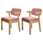 Scandinavian Beech Open Back Arm Chair Matte Finish Upholstered Dining Chair Pink 2 Piece Set Clearhalo ' kitchen&dining_furn' 'Dining Chairs' 'Dining Tables & Seating' 'dining_chair' 'furn' 'furn_dining_chair' 'Furniture' 'furniture_dining_chair' 'Kitchen & Dining Furniture' 'kitchen' 3944891