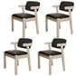 Scandinavian Beech Open Back Arm Chair Matte Finish Upholstered Dining Chair Black 4 Piece Set Clearhalo ' kitchen&dining_furn' 'Dining Chairs' 'Dining Tables & Seating' 'dining_chair' 'furn' 'furn_dining_chair' 'Furniture' 'furniture_dining_chair' 'Kitchen & Dining Furniture' 'kitchen' 3944898