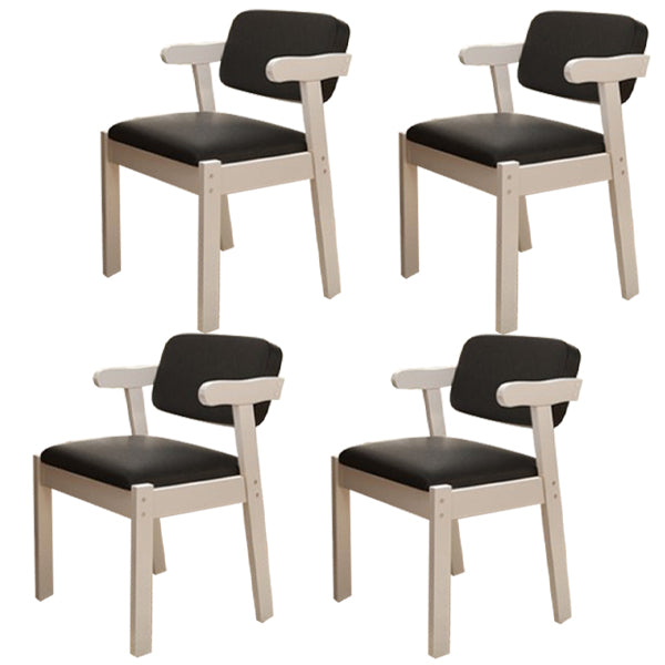 Scandinavian Beech Open Back Arm Chair Matte Finish Upholstered Dining Chair Black 4 Piece Set Clearhalo ' kitchen&dining_furn' 'Dining Chairs' 'Dining Tables & Seating' 'dining_chair' 'furn' 'furn_dining_chair' 'Furniture' 'furniture_dining_chair' 'Kitchen & Dining Furniture' 'kitchen' 3944898
