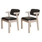 Scandinavian Beech Open Back Arm Chair Matte Finish Upholstered Dining Chair Black 2 Piece Set Clearhalo ' kitchen&dining_furn' 'Dining Chairs' 'Dining Tables & Seating' 'dining_chair' 'furn' 'furn_dining_chair' 'Furniture' 'furniture_dining_chair' 'Kitchen & Dining Furniture' 'kitchen' 3944900