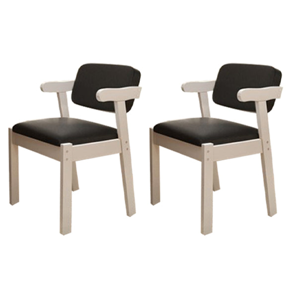 Scandinavian Beech Open Back Arm Chair Matte Finish Upholstered Dining Chair Black 2 Piece Set Clearhalo ' kitchen&dining_furn' 'Dining Chairs' 'Dining Tables & Seating' 'dining_chair' 'furn' 'furn_dining_chair' 'Furniture' 'furniture_dining_chair' 'Kitchen & Dining Furniture' 'kitchen' 3944900