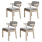 Scandinavian Beech Open Back Arm Chair Matte Finish Upholstered Dining Chair Grey 4 Piece Set Clearhalo ' kitchen&dining_furn' 'Dining Chairs' 'Dining Tables & Seating' 'dining_chair' 'furn' 'furn_dining_chair' 'Furniture' 'furniture_dining_chair' 'Kitchen & Dining Furniture' 'kitchen' 3944901