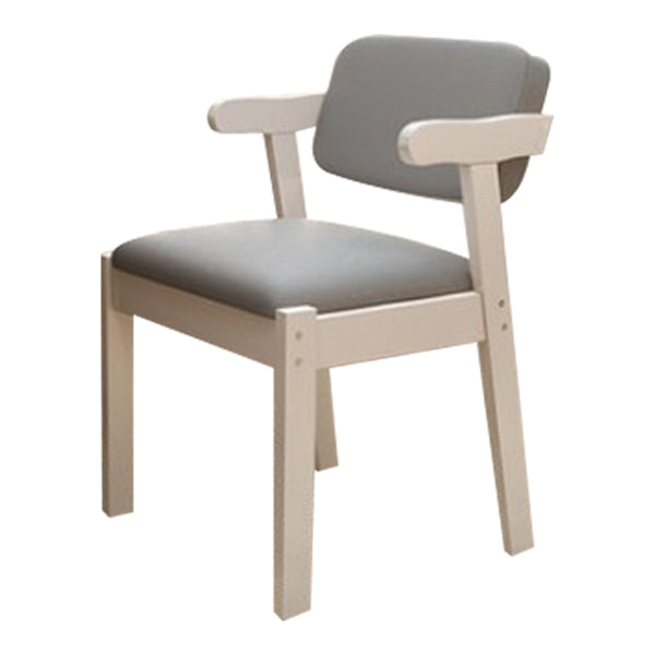 Scandinavian Beech Open Back Arm Chair Matte Finish Upholstered Dining Chair Grey 1 Piece Clearhalo ' kitchen&dining_furn' 'Dining Chairs' 'Dining Tables & Seating' 'dining_chair' 'furn' 'furn_dining_chair' 'Furniture' 'furniture_dining_chair' 'Kitchen & Dining Furniture' 'kitchen' 3944902